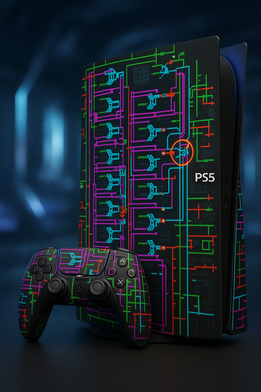 💻 NEON CIRCUIT PS5 Console Skin